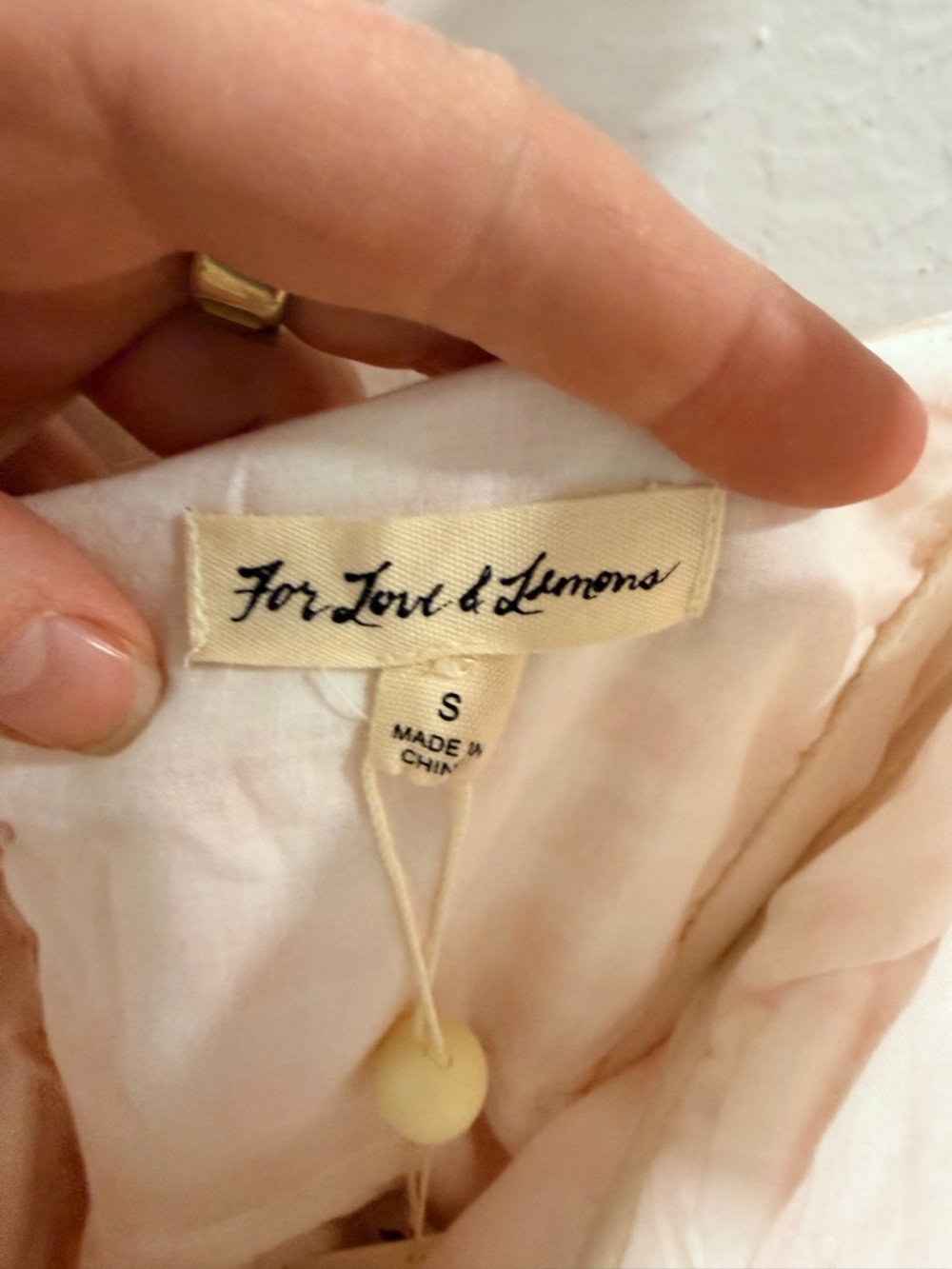For Love & Lemons Peach Gingham Ruffle Mini Dress - Picture 3 of 4